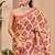 Peach cotton blend floral print saree with blouse