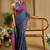 Blue cotton blend geometric print saree with blouse