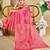 Peach cotton blend floral print saree with blouse