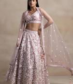 Pink Color Beautiful Heavy Wedding Reception Bridesmaid Soft Net Lehenga