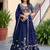 Blue Color Smart Bridesmaid Rangoli Silk Lehenga Choli For Trendy Wedding Looks