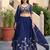 Blue Color Smart Bridesmaid Rangoli Silk Lehenga Choli For Trendy Wedding Looks