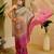 Grey cotton blend geometric print saree with blouse