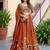 Rust Color Smart Bridesmaid Rangoli Silk Lehenga Choli For Trendy Wedding Looks