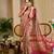 Pink cotton blend floral print saree with blouse