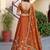 Rust Color Smart Bridesmaid Rangoli Silk Lehenga Choli For Trendy Wedding Looks