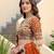 Rust Color Smart Bridesmaid Rangoli Silk Lehenga Choli For Trendy Wedding Looks