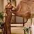 Brown cotton blend geometric print saree with blouse