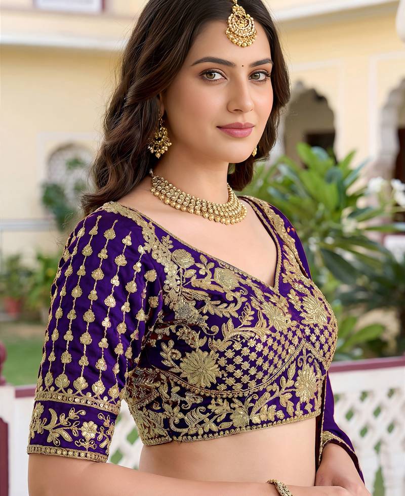 Purple Color Smart Bridesmaid Rangoli Silk Lehenga Choli For Trendy Wedding Looks