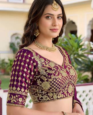 Wine Color Smart Bridesmaid Rangoli Silk Lehenga Choli For Trendy Wedding Looks 3