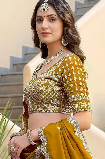 Yellow Color Smart Bridesmaid Rangoli Silk Lehenga Choli For Trendy Wedding Looks