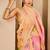 Cream cotton blend floral print saree with blouse
