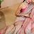 Pink cotton blend floral print saree with blouse
