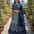 Teal Color Faux Georgette Fabric Sequins Embroidered Partywear Lehenga Choli For Girls Wedding Looks