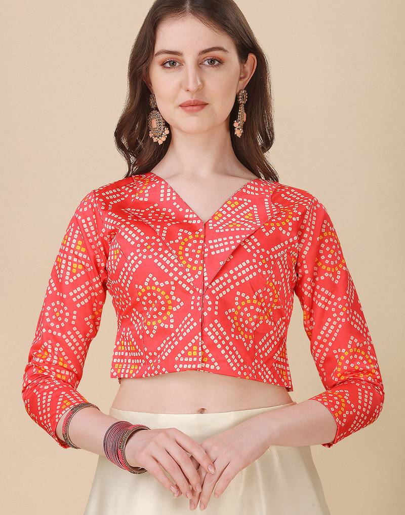 Red Color Satin Silk Fabric Designer Digital Printed Fancy Ethnic Partywear Lehenga