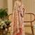 Beige cotton blend floral print saree with blouse