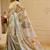 Sea green cotton blend floral print saree with blouse