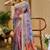 Purple cotton blend floral print saree with blouse