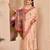 Beige cotton blend floral print saree with blouse