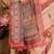 Beige cotton blend floral print saree with blouse
