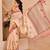 Beige cotton blend floral print saree with blouse