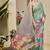 Green cotton blend floral print saree with blouse