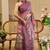 Burgundy cotton blend floral print saree with blouse