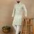 Pista linen fabric printed ethnic looks kurta payjama for men
