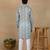 Green linen fabric printed ethnic looks kurta payjama for men