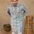 Green linen fabric printed ethnic looks kurta payjama for men