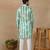 Green linen fabric printed ethnic looks kurta payjama for men