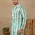 Green linen fabric printed ethnic looks kurta payjama for men