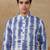 Navy blue linen fabric kurta payjama