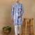 Navy blue linen fabric kurta payjama