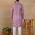 Purple linen fabric kurta payjama