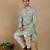 Aqua green linen fabric kurta payjama