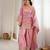 Pink glass roman silk blend kurta farshi shalwar set
