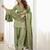 Pista glass roman silk blend kurta farshi shalwar set