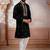Black embroidered fancy kurta payjama for men