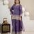 Purple crunchy silk blend sequin kurta palazzo set
