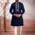 Navy blue embroidered fancy kurta payjama for men