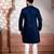 Navy blue embroidered fancy kurta payjama for men