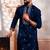 Navy blue embroidered fancy kurta payjama for men