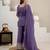 Purple crunchy silk blend sequin kurta palazzo set