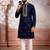 Navy blue embroidered fancy kurta payjama for men