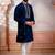 Navy blue embroidered fancy kurta payjama for men