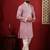 Pink embroidered fancy kurta payjama for men