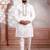 White embroidered fancy kurta payjama for men