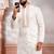 White embroidered fancy kurta payjama for men