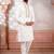 White embroidered fancy kurta payjama for men